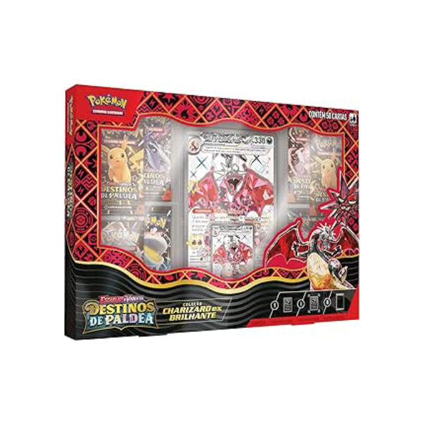 Box Destinos de Paldea Charizard EX Brilhante, Cor: Estampado Copag