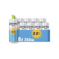 Pack Cerveja Corona Cero Sunbrew Sem Álcool, Lata, 350ml, Caixa 8 unidades