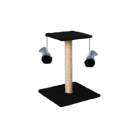 Arranhador Para Gatos Poste Com Brinquedo Duplo Exclusivo (Preto)