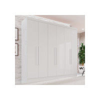 Guarda-roupa Casal 6 Portas 2 Gavetas França Branco
