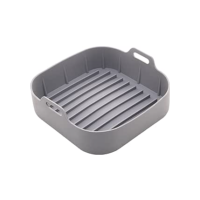 LYOR - Forma Quadrada de Silicone para Air Fryer Cinza 16cm x 5,5cm