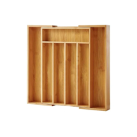Porta Talheres Gaveta Bambu 7 Divisoria Extensivel Ajustavel