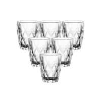 Jogo 6 Copo De Vidro Diamante Sucos Whisky Casual 280ml Diamond