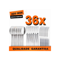 Jogo de Talheres 36 peças Aço Inox 12 Facas 12 Garfos e 12 Colheres de Mesa Jantar