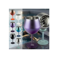 Kit com 2 Taças Térmicas Inox 414ml cores sortidas – Copo/Taça Térmico em Aço Inoxidável, Haste removível, Conserva Bebidas Geladas ou Quentes, Ideal para Vinho, Cerveja, Drinks e Café