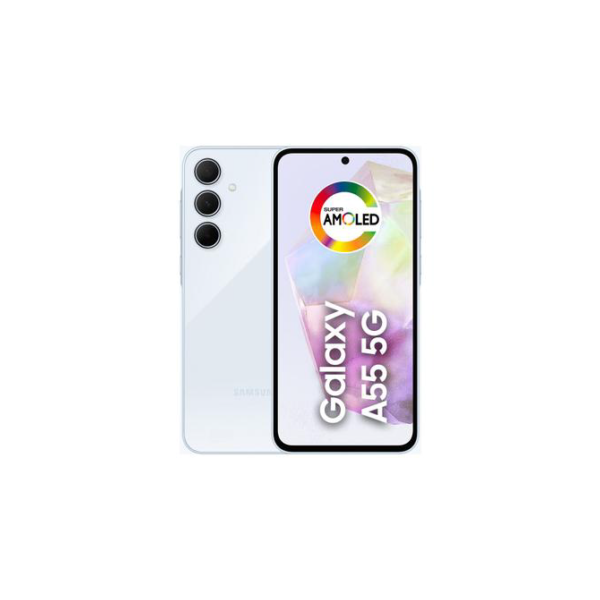 Smartphone Samsung Galaxy A55 128GB Azul Claro 5G 8GB RAM 6,6" Câm. Tripla + Selfie 32MP Dual Chip