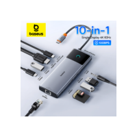 Baseus 10gbps usb c hub 4k 60hz tipo c para hdmi rj45 ethernet pd 100w para macbook ipad sumsang pc tablet telefone usb 3.2 gen 2 hub