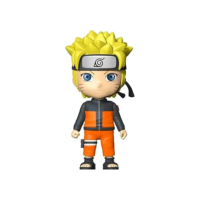 Elka Boneco Naruto Uzumaki Chibi - Naruto Shippuden, Boneco laranja c/preto cabelo amarelo