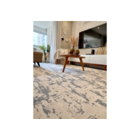 Tapete De Sala Quarto Mesclado Cor Off White Cinza e Caramelo