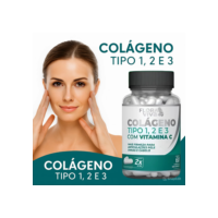Colágeno Tipo 1, 2 e 3 com Vitamina C - 60 Cápsulas | Articulações, Pele e Cabelos | Flora Viva