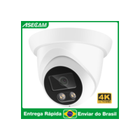 ASECAM 8MP 4K Câmera de Segurança IP Externa áudio POE Onvif AI Detecção Humana Visão Noturna Colorida Com Luz Dupla Casa 4MP Camera de Vigilância no Brasil