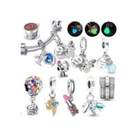 Berloques Prata 925 P Pingente Charme Firefly Brilhante Na Lâmpada Fluorescência Pulseira Pingente Bijuteria