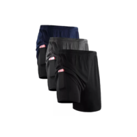 Kit 3 Shorts Masculino 2 em 1 Fitness Bermuda Treino (XG, Preto/Cinza/Azul)