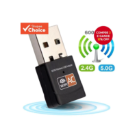 Adaptador Wi-Fi 600Mbps Antena USB De Banda Dupla 2.4G 5GHz Placa De Rede Sem Fio Para Laptop PC Escritório Bluetooth