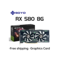 Soyo rx580 8g radeon placas gráficas gddr5 memória placa de vídeo para jogos rx 580 pcie3.0x16 256bit para componentes de computador desktop