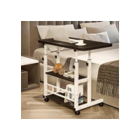 Mesa portátil para sofá e cama, mesa lateral para laptop com altura ajustável (Preto)