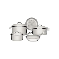 Jogo de Panelas Tramontina Solar em Aço Inox com Fundo Triplo e Tampas de Inox 5 Peças