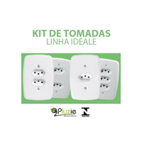 Kit de Tomadas Pluzie Linha Ideale Branca 4x2 10A e 20A linha fácil monobloco