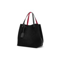 Sacola Feminina 2025 Nova Bolsa De Tecido Preto Grande Capacidade Mãe De Compras