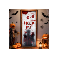 Capa de Porta Halloween Help Me Painel Retangular Decorativo Tecido Sublimado 0,85x2,10m - PTA-08