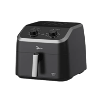 Fritadeira Midea Air Fryer 8,5L, design com dois botões, ampla faixa de temperatura de 80°C a 200°C, cesto antiaderente e prato para vegetais, 1900W, 110V, FWM85P1