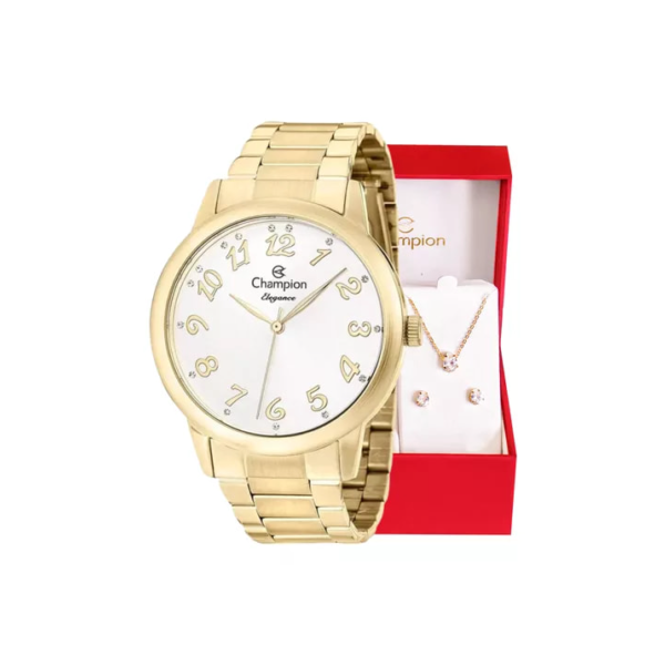 Relógio Champion Feminino Dourado Prova D´água Original