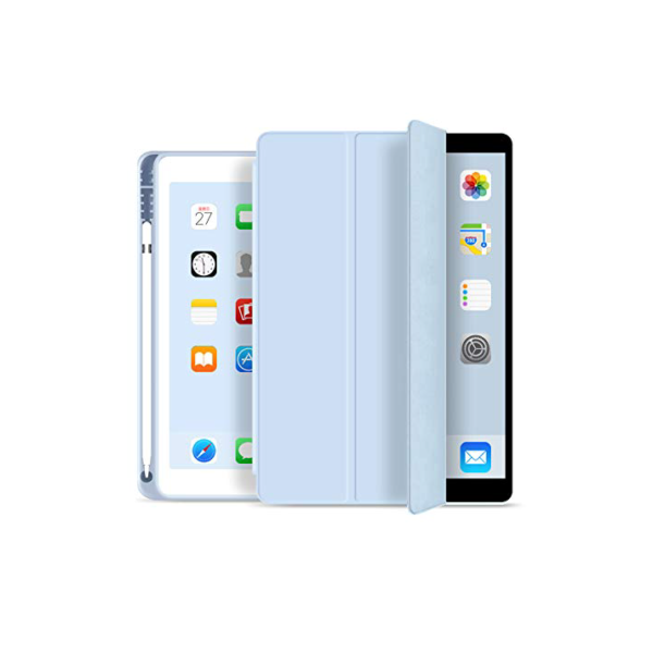 WB Capa iPad 7a, 8a e 9a Geração 10.2″ - Premium Slim Antichoque com Compart. para Pencil - Azul Claro
