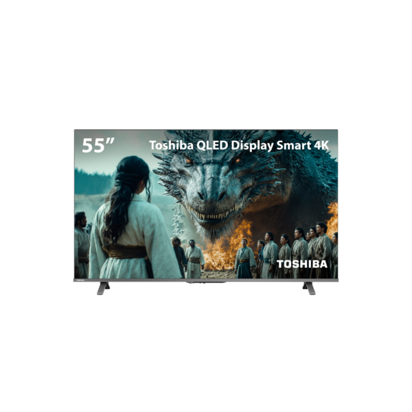 Smart TV QLED 55" 4K Toshiba Google TV 3 HDMI 2 USB Wi-Fi - TB060E