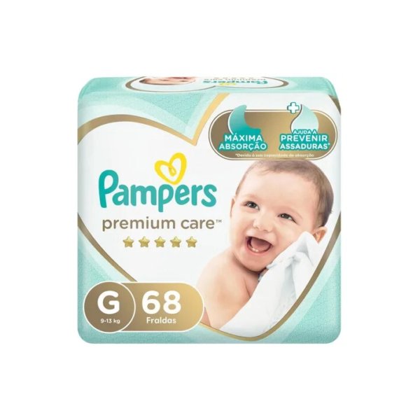 Pacote De Fraldas Premium Care Tamanho G Com 68 Unidades Pampers
