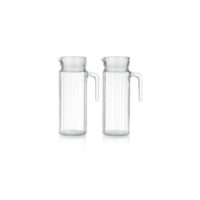 Kit 2 Jarras de Vidro 1 Litro com Tampa – Transparente, Estilo Suíço