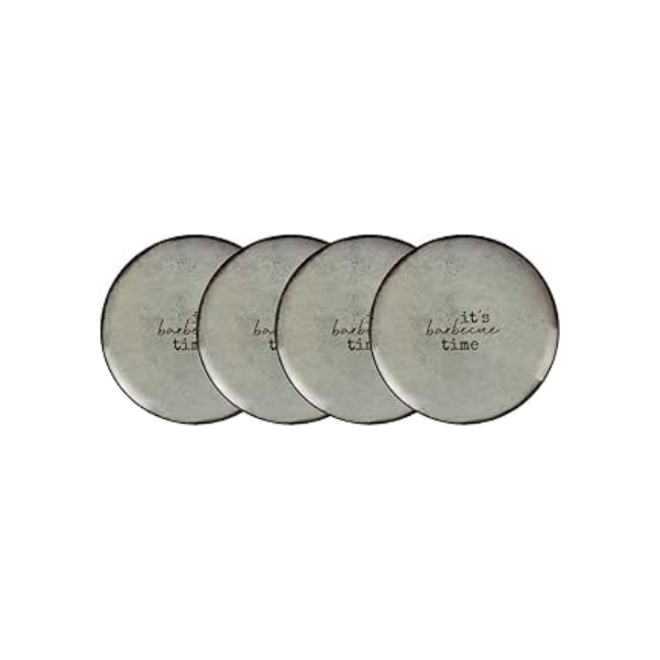 Kit Prato Raso Tramontina Churrasco Rustic em Porcelana 28 cm 4 Peças