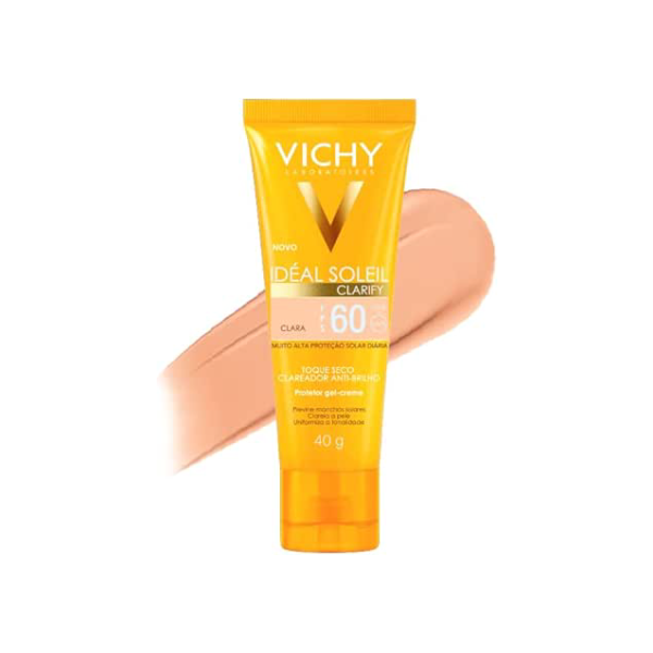 Protetor Solar Facial com Cor Vichy Idéal Soleil Clarify FPS60-40g