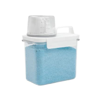 Oikos - Porta Sabão em Pó 1,1L Transparente com Copo Dosador e Trava