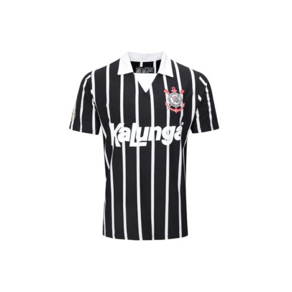 Camisa Polo Corinthians Retrô Kalunga, Masculina, Preta, M