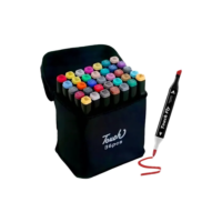 Estojo Bolsa Canetinha Marca Texto Ponta Dupla Kit 36 Cores