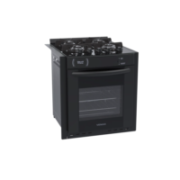 Fogão 4 Bocas de Embutir Venax Gaudi Prisma Vitreo Bl Gas Glp Preto