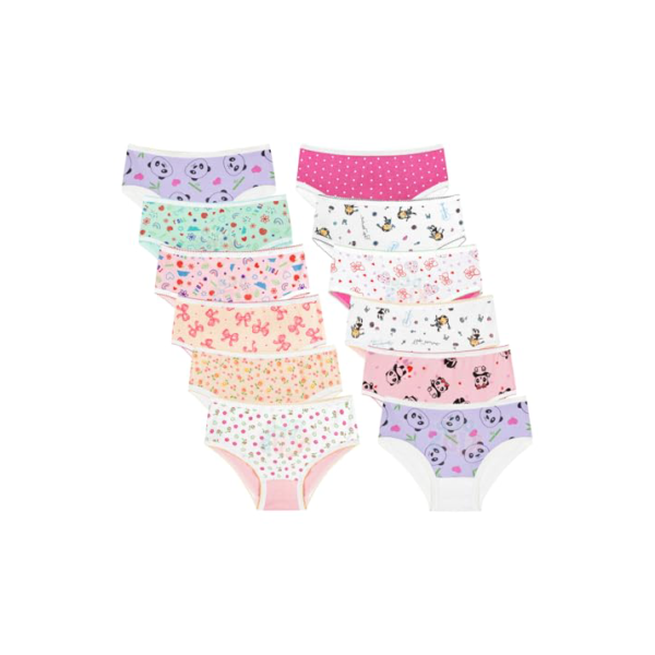 Calcinha Infantil Kit 12 Peças 100% Algodão (P)