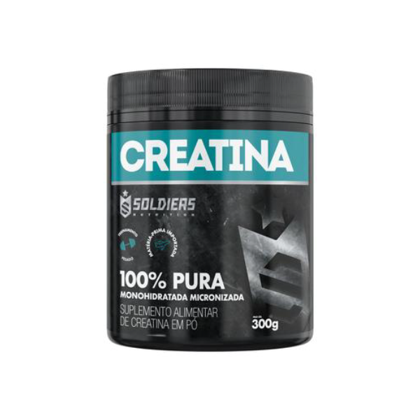 Creatina Monohidratada Pote 300g - 100% Pura Importada - Soldiers Nutrition
