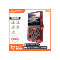 Retro Handheld Video Game Console para Meninos, Vermelho R36S, Sistema Linux, 3.5 Polegada Tela IPS, Jogo de Bolso Portátil, 64GB Gaming, Presente, 128GB, Novo