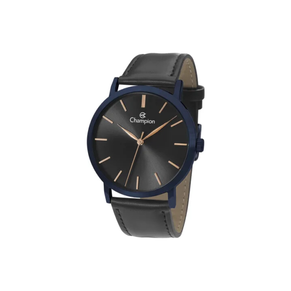 Relógio Masculino Champion Cn20702n Azul Rosé Couro