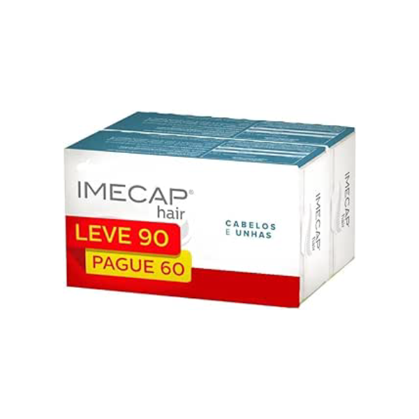 Imecap Hair Kit 90 cápsulas - Vitaminas para Cabelos e Unhas com Biotina
