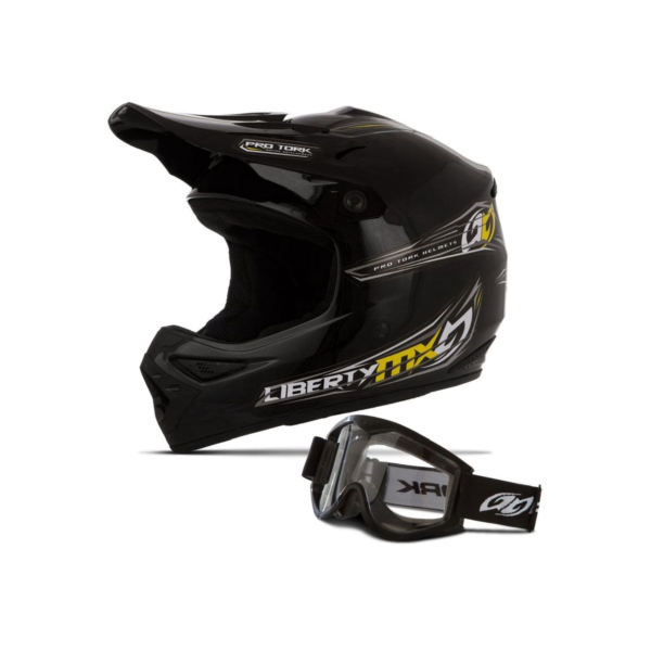 Capacete De Motocross Trilha Cross Enduro Pro Tork Liberty Mx Pro Barato Masculino Feminino + Óculos Proteção