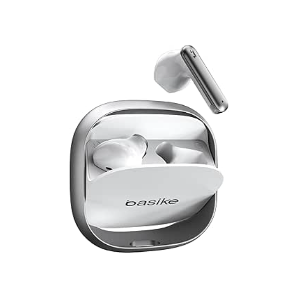 Fone de Ouvido Bluetooth TWS Basike G20-H Estéreo, Toque Sensível, 6h de Música, Bateria Recarregável, Bluetooth 5.4 (Branco)