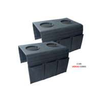 Kit 2 Bandeja Esteira Porta Copo Braço de Sofá Apoio de Copos  Esteiras Porta Controles Modelo Costurado Varias Cores