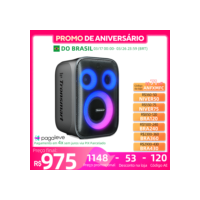 [do Brasil] Tronsmart Halo 200 caixa de som bluetooth Saída de alto-falante 120 W com sistema de som de 3 vias, 120 W, microfone integrado/com fio, entrada de guitarra, controle de APP