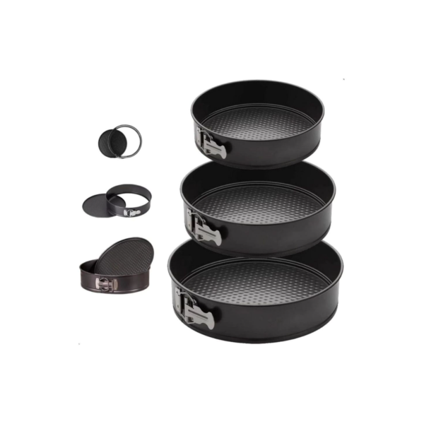Kit 3 Formas com Fundo Removível Antiaderente com Fundo Removível para torta Bolo