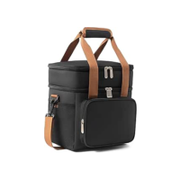 Bolsa Térmica Grande Espaçosa Dois Compartimentos Lancheira Para Marmita, Passeio, Escola, Faculdade, Trabalho Bolsa Para Marmita (Preto)