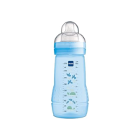 MAM Baby 1 Mamadeira Easy Active 270ml Com Formato Ergonômico e Fácil de Segurar para Crianças 2+ Meses com Bico de Silicone Skinsoft, Azul