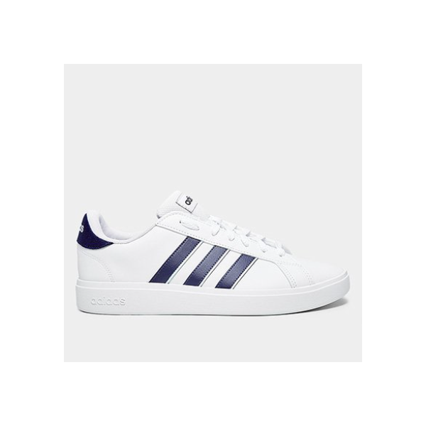 Tênis Masculino Adidas Grand Court Base - Branco+Azul
