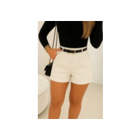Short Alfaiataria Feminino Com Bolso E Zíper Na Lateral